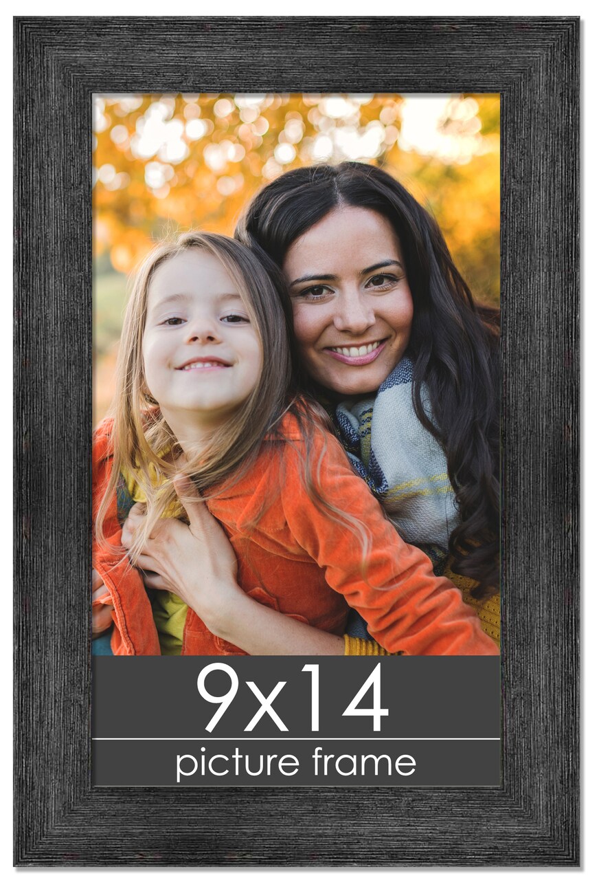 Photo Size Contemporary Black Frame - UV Acrylic, Foam Board Backing, Hanging Hardware